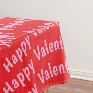Happy Valentine's Day Tablecloth Red