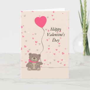 Happy Valentine's Day Teddy Bear Holiday Card
