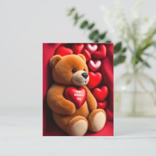 Happy Valentine's Day Teddy Bear Holiday Postcard