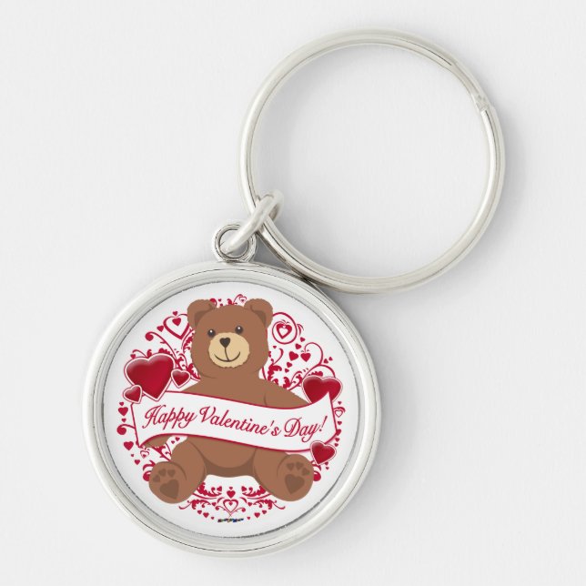 Happy Valentine's Day! Teddy Bear Key Ring (Front)