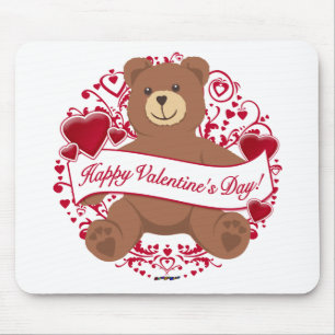 Happy Valentine's Day! Teddy Bear Mouse Pad