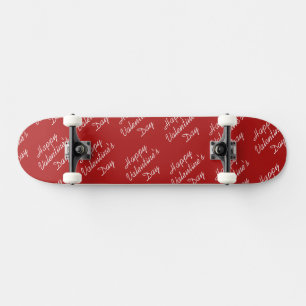 Happy Valentines Day Text Pattern Stylish Skateboard