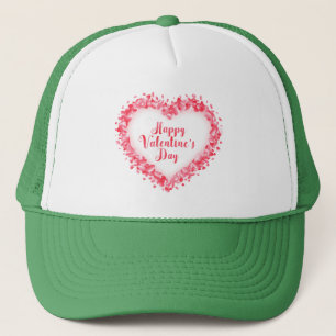 Happy Valentine's Day Text With Roses Frame-23245 Trucker Hat