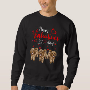 Happy Valentine's Day Three Cute Cockapoo Dogs Lov Sweatshirt