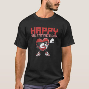 Happy Valentine's Day Three Leopard And Plaid Hear T-Shirt