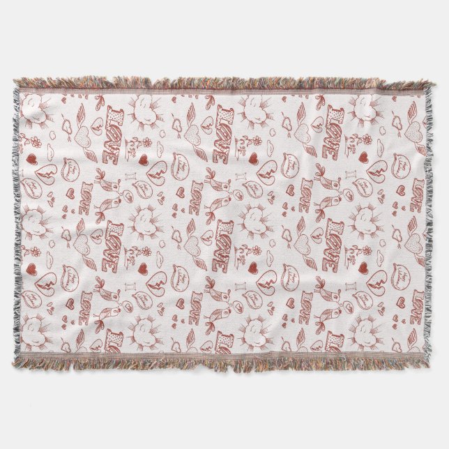 Happy Valentine's Day Throw Blanket (Front)