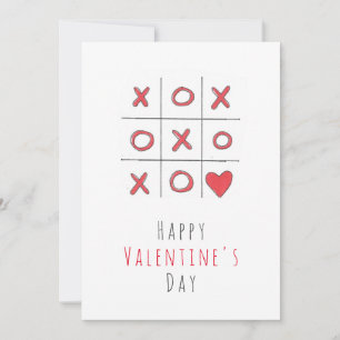 Happy Valentine's Day Tic-Tac-Toe Flat Card