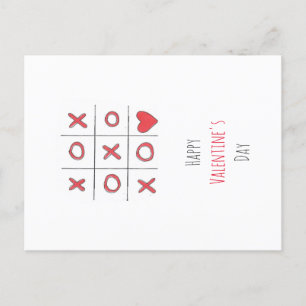 Happy Valentine's Day Tic-Tac-Toe Postcard