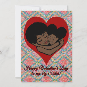 Happy Valentine's Day   To Big Sister   Ethnic Card