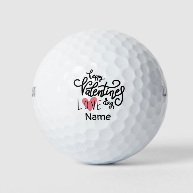 Happy Valentine's Day to Golfer with Love Golf Balls (Front)