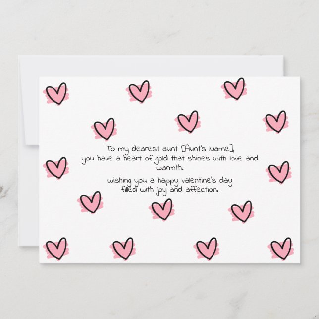 Happy Valentines Day To My Aunt Holiday Card (Front)