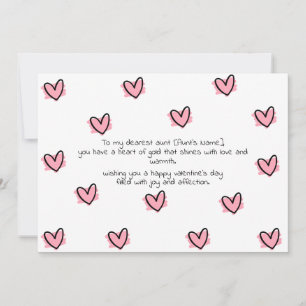 Happy Valentines Day To My Aunt Holiday Card