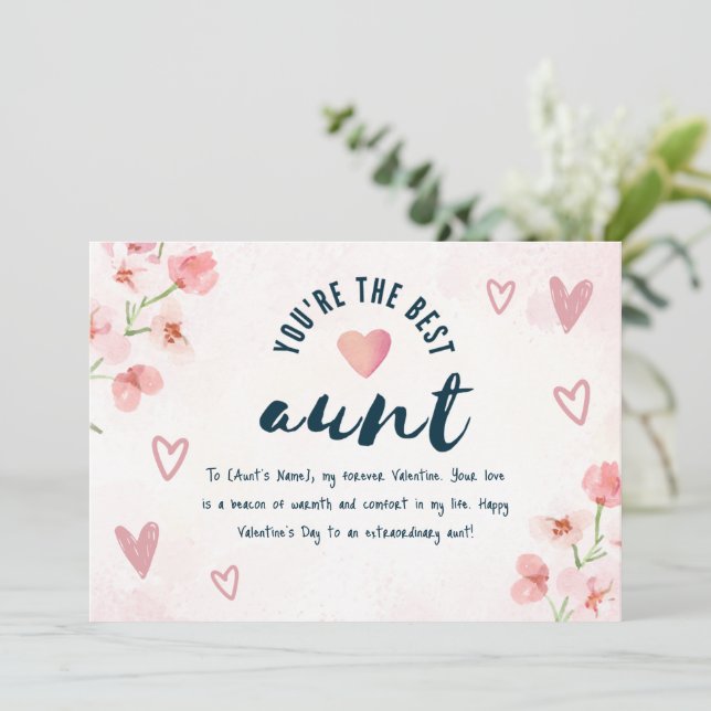 Happy Valentines Day To My Aunt Holiday Card (Standing Front)