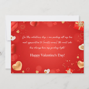 Happy Valentines Day To My Aunt Holiday Card