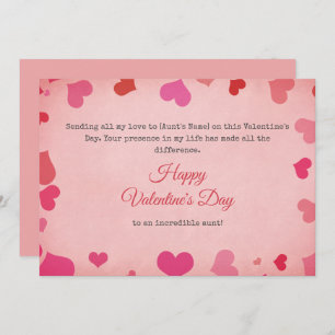 Happy Valentines Day To My Aunt Holiday Card