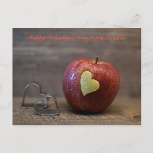 Happy Valentine's Day to my Teacher Holiday Postcard (Front)