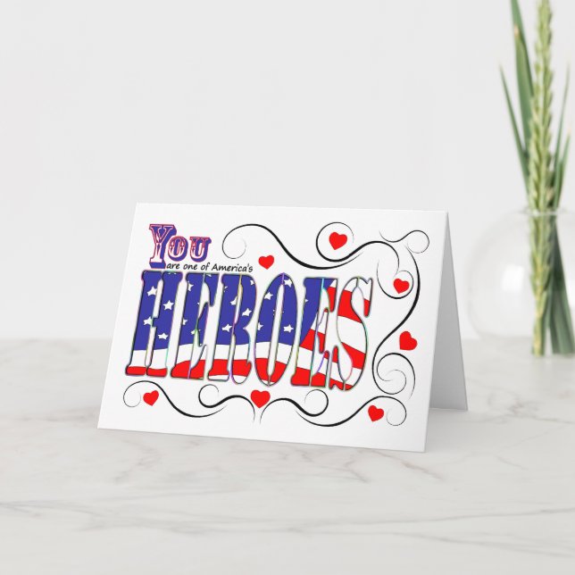 Happy Valentine's Day to One of America's Heroes Holiday Card (Front)