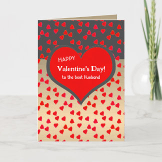 Happy Valentine's Day To The Best Husband Hearts Card