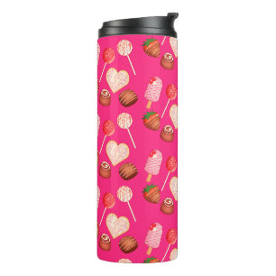 Happy Valentine's Day Treats And Candy Pattern Thermal Tumbler