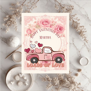 Happy Valentines Day Truck Loads of Love Heart Kid Jigsaw Puzzle
