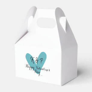 Happy Valentine's day turquoise heart name letter  Favour Box