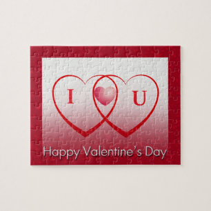 Happy Valentine's Day Two Hearts Jigsaw Puzzle