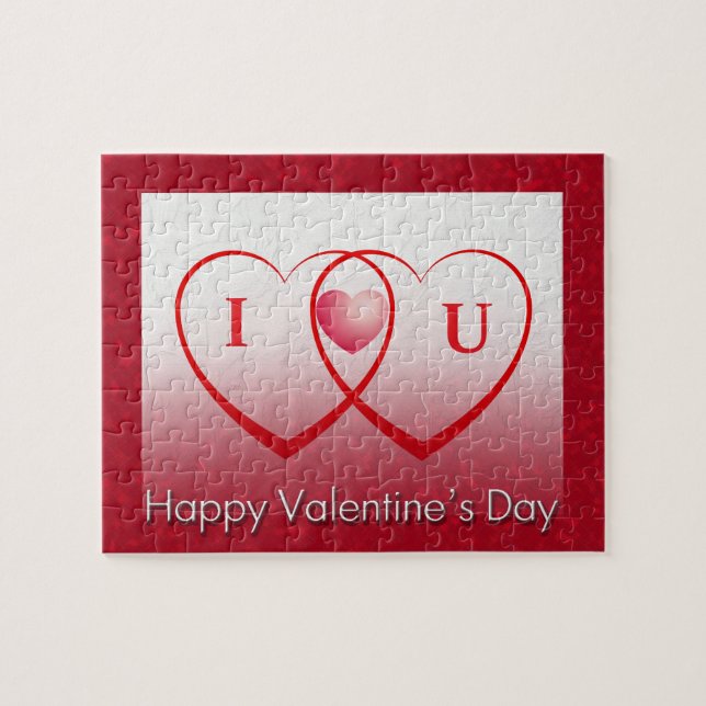 Happy Valentine's Day Two Hearts Jigsaw Puzzle (Horizontal)