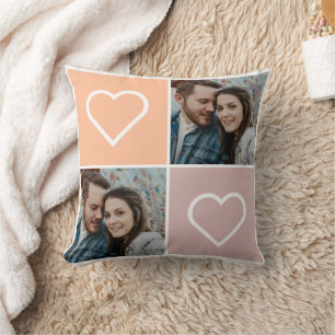 Happy Valentines Day Two Photo Collage  Cushion
