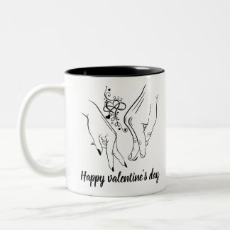 happy valentine's day Two-Tone coffee mug