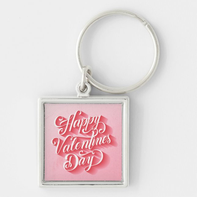 Happy Valentine's Day Typography-23197 Key Ring (Front)