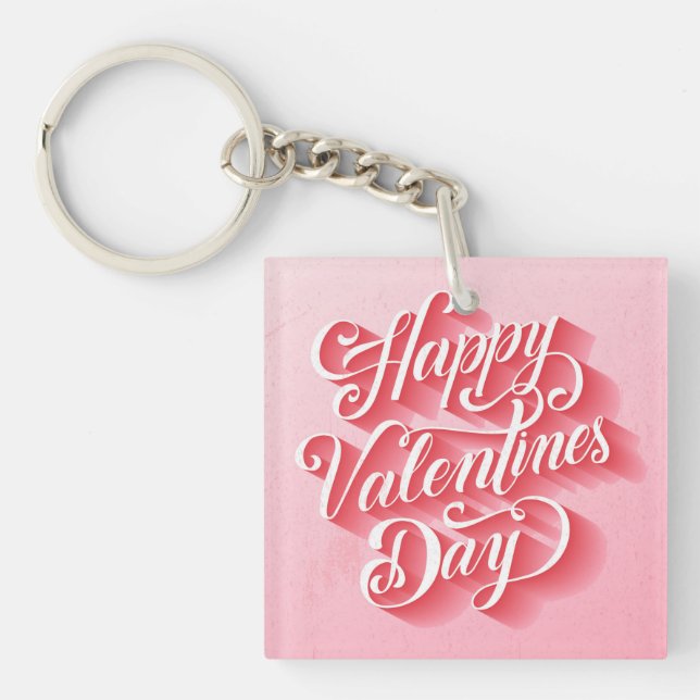Happy Valentine's Day Typography-23197 Key Ring (Front)