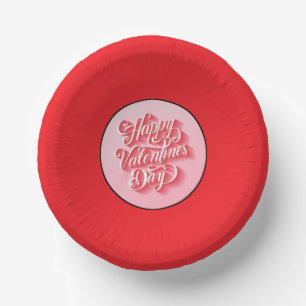 Happy Valentine's Day Typography-23197 Paper Plate