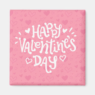 Happy Valentine's Day Typography Magnet