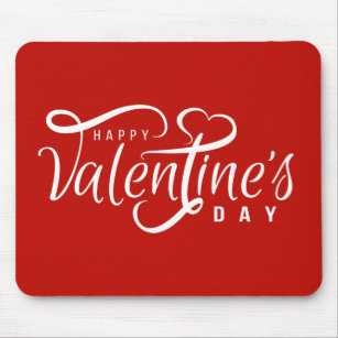 Happy Valentine's Day Typography   Mousepad