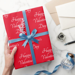 Happy Valentine's Day Typography Red  Wrapping Paper