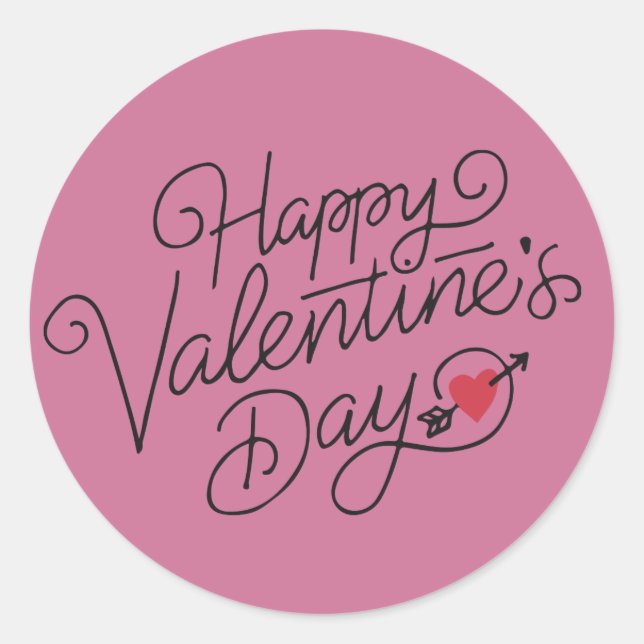 Happy Valentine's Day Typography | Sticker Seal (Front)