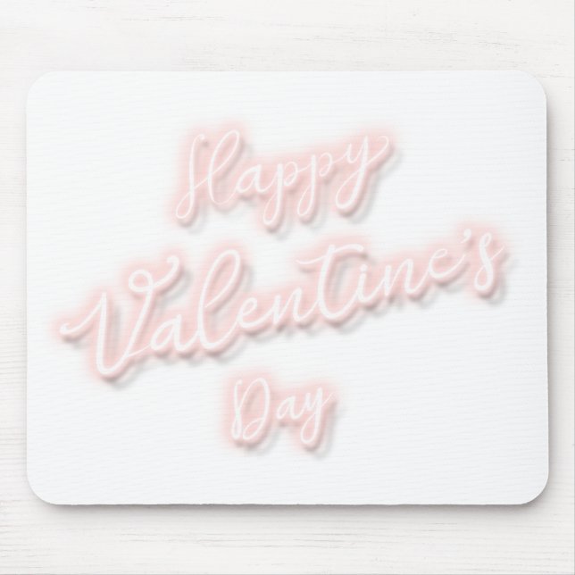 Happy Valentines Day typography style transparent Mouse Pad (Front)