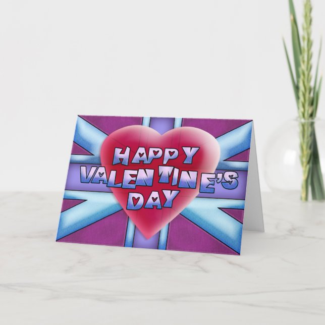 Happy Valentine's Day Union Jack Card (Front)