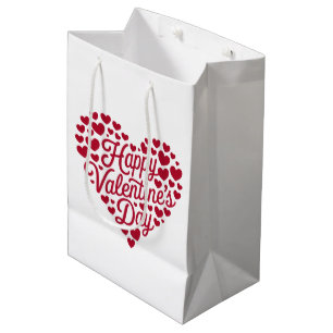 Happy Valentines Day Valentine Love Heart Medium Gift Bag
