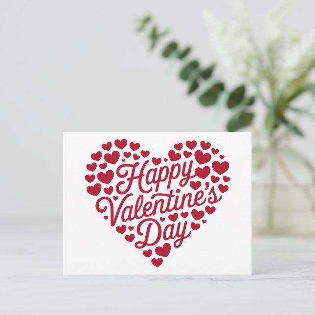 Happy Valentines Day Valentine Love Heart Postcard (Standing Front)