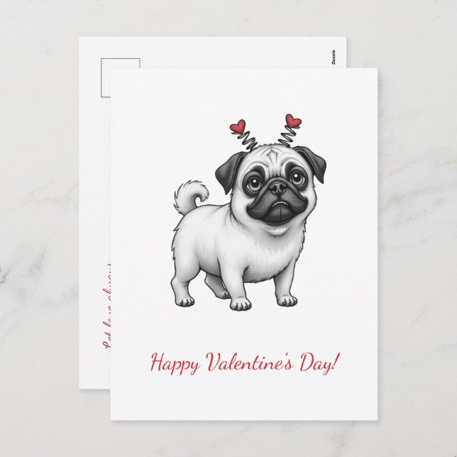 Happy Valentine's Day! Valentine's card.  Holiday Postcard (Front/Back)