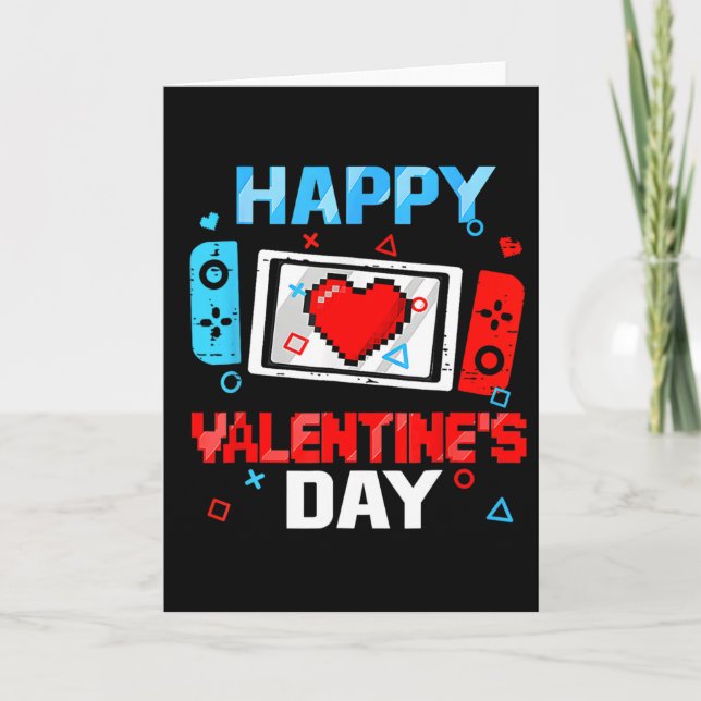 Happy Valentines Day Video Game Controller Heart B Card (Front)