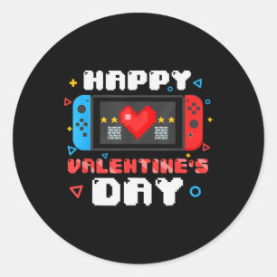 Happy Valentines Day Video Game Controller Heart T Classic Round Sticker