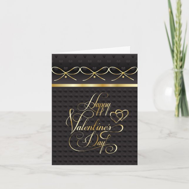 Happy Valentine's Day Vintage Elegant Greeting Holiday Card (Front)
