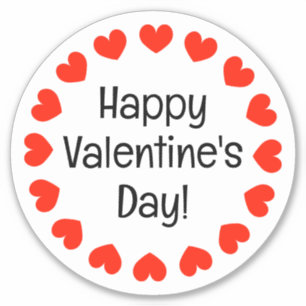 Happy Valentine's Day vinyl sticker with red heart