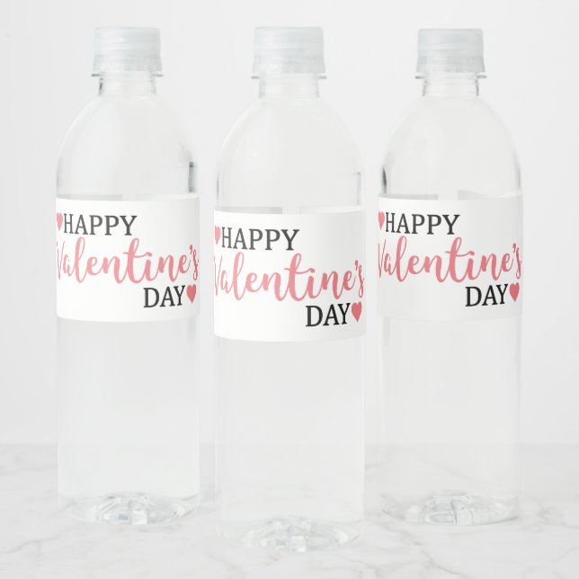 Happy Valentine's Day Water Bottle Label (Bottles)