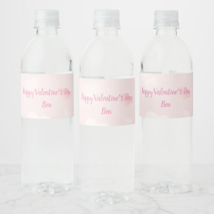 Happy Valentine's Day Water Bottle Label