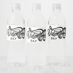 Happy Valentine's Day Water Bottle Label
