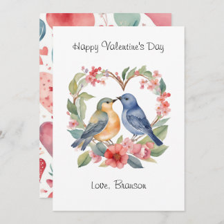 Happy Valentine's Day Watercolor Photo Valentine's Card