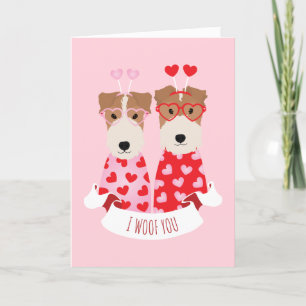 Happy Valentines Day Welsh Terrier Dogs Holiday Card